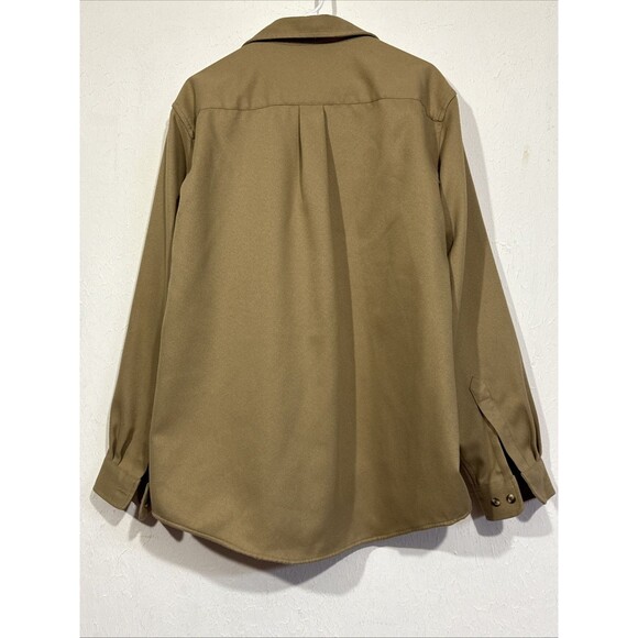 Mens LL Bean Brown Khaki Vintage Cotton Casual Button Down Top Shirt Sz Large - Picture 4 of 4